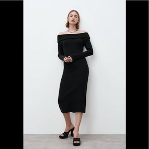 ZARA KNIT MIDI DRESS Size L
